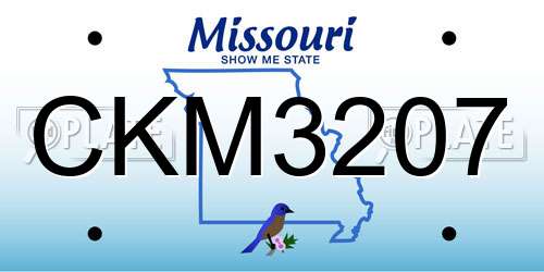 CKM3207 Missouri License Plate