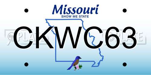 CKWC63 Missouri License Plate
