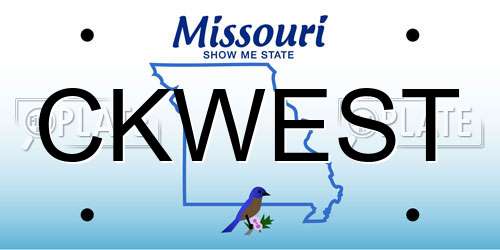 CKWEST Missouri License Plate