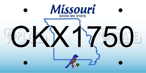 CKX1750 Missouri License Plate