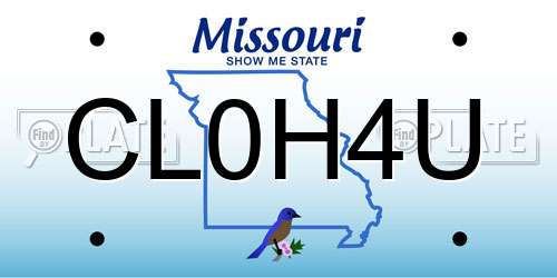 CL0H4U Missouri License Plate