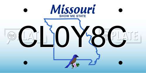 CL0Y8C Missouri License Plate