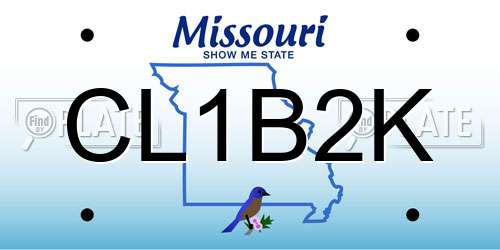 CL1B2K Missouri License Plate