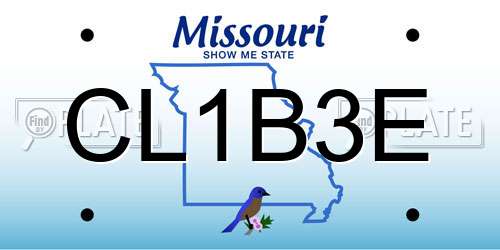 CL1B3E Missouri License Plate