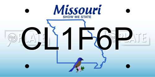 CL1F6P Missouri License Plate