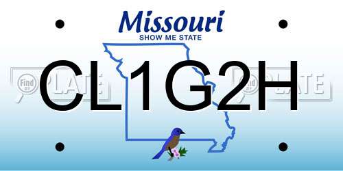 CL1G2H Missouri License Plate