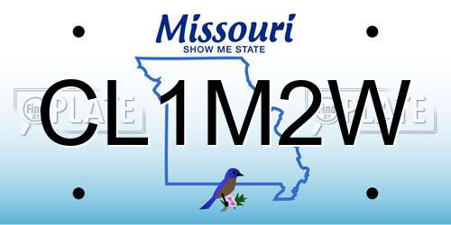 CL1M2W Missouri License Plate