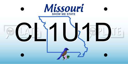 CL1U1D Missouri License Plate