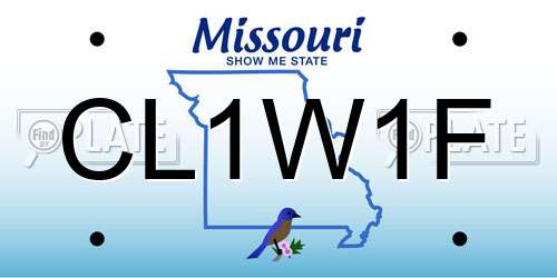CL1W1F Missouri License Plate