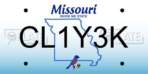 CL1Y3K Missouri License Plate