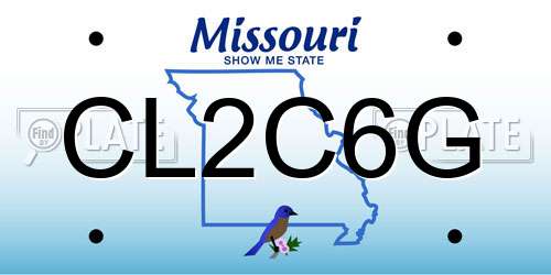 CL2C6G Missouri License Plate