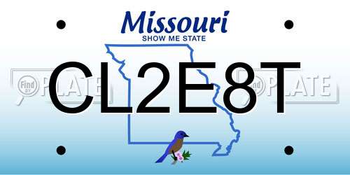 CL2E8T Missouri License Plate