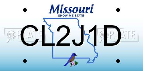 CL2J1D Missouri License Plate