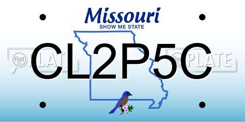 CL2P5C Missouri License Plate
