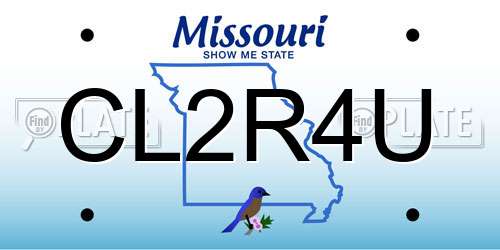 CL2R4U Missouri License Plate