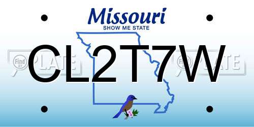 CL2T7W Missouri License Plate