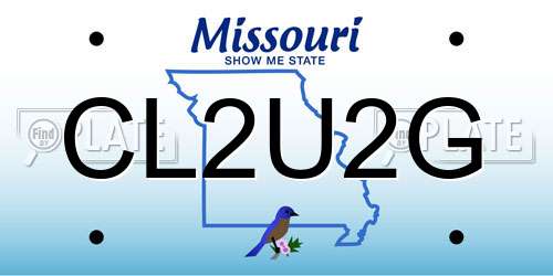 CL2U2G Missouri License Plate
