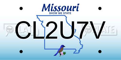 CL2U7V Missouri License Plate