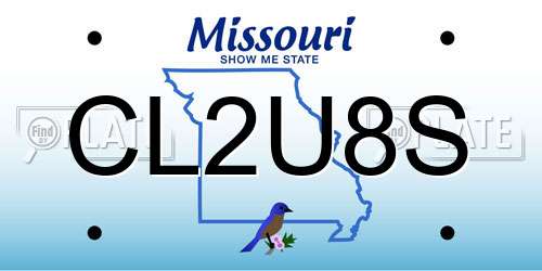 CL2U8S Missouri License Plate