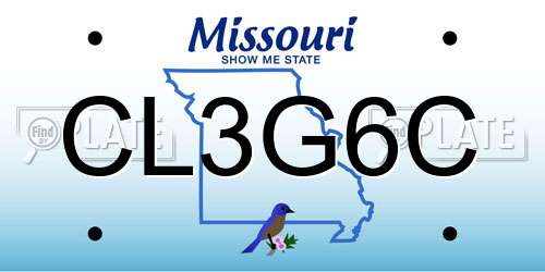 CL3G6C Missouri License Plate