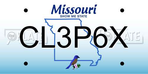 CL3P6X Missouri License Plate