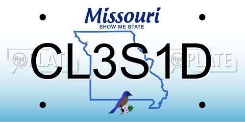 CL3S1D Missouri License Plate