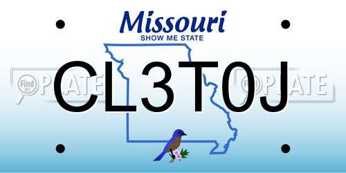 CL3T0J Missouri License Plate