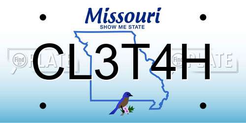 CL3T4H Missouri License Plate