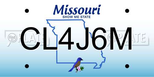 CL4J6M Missouri License Plate