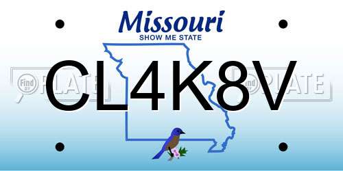 CL4K8V Missouri License Plate