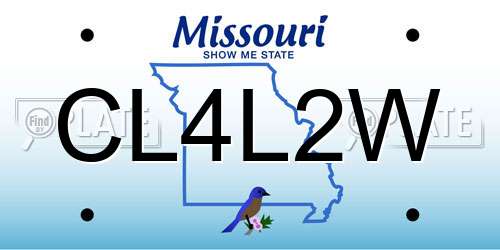 CL4L2W Missouri License Plate