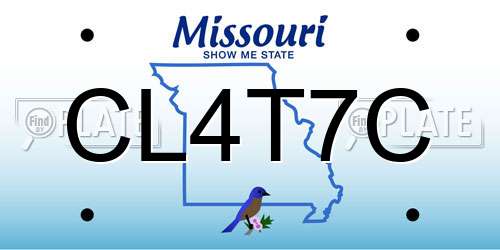 CL4T7C Missouri License Plate