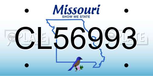 CL56993 Missouri License Plate