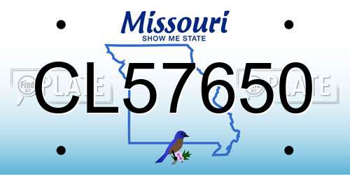 CL57650 Missouri License Plate