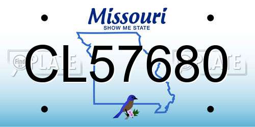 CL57680 Missouri License Plate