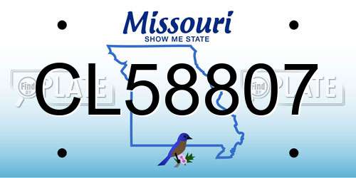 CL58807 Missouri License Plate