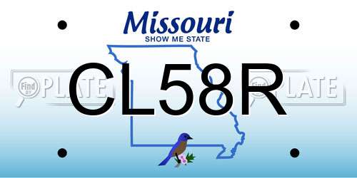 CL58R Missouri License Plate