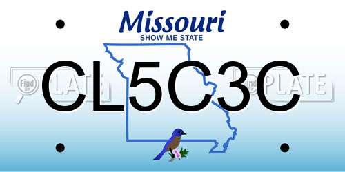 CL5C3C Missouri License Plate