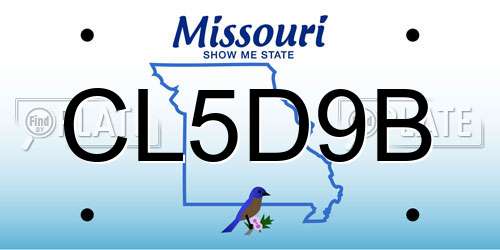 CL5D9B Missouri License Plate