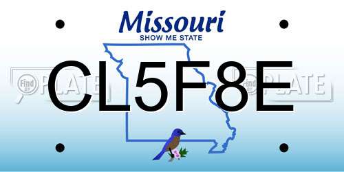 CL5F8E Missouri License Plate
