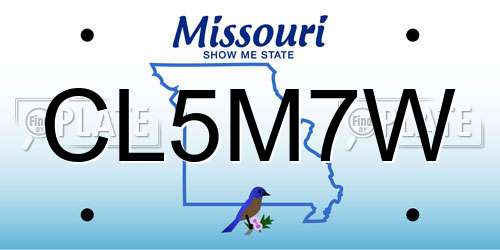CL5M7W Missouri License Plate