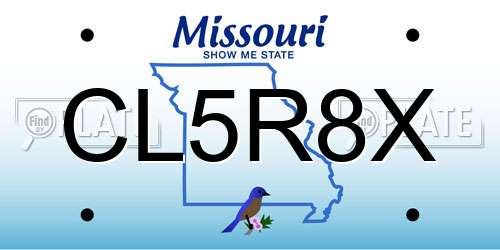 CL5R8X Missouri License Plate