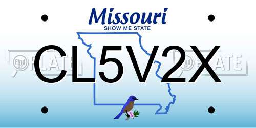 CL5V2X Missouri License Plate