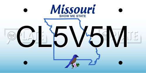 CL5V5M Missouri License Plate
