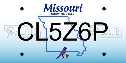 CL5Z6P Missouri License Plate