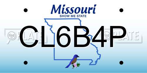 CL6B4P Missouri License Plate