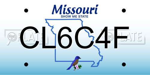 CL6C4F Missouri License Plate