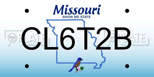 CL6T2B Missouri License Plate