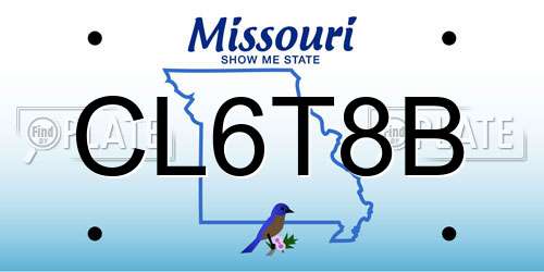 CL6T8B Missouri License Plate