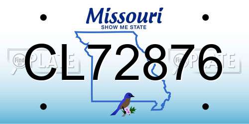 CL72876 Missouri License Plate